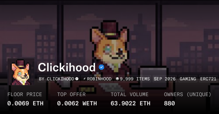Clickihood NFT collection artwork